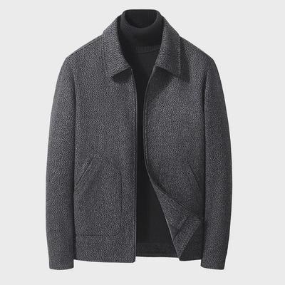 Men's Trendy Woolen Lapel Jacket - Spring/Autumn Business Casual Dad Wear