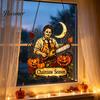 Unique Gifts for Horror Lovers Halloween 2D Window Hanging Decor, Acrylic Glowing Suncatcher with Outdoor Waterproof Party Supplies Ghost Tree