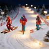 1:64 Scale Hand Painted Figure Miniature People for Dioramas Props,Photography Collector Skiing People Figure Models