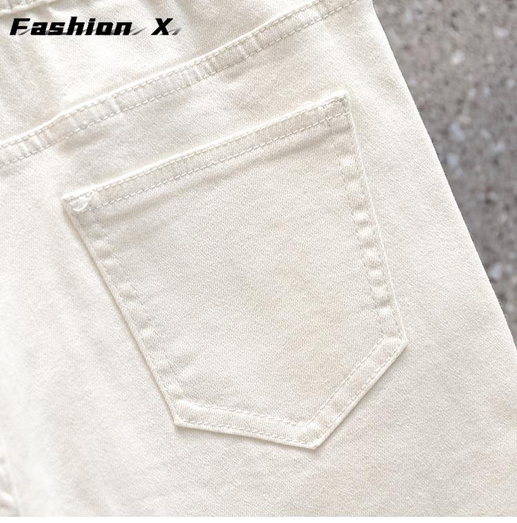 Jeans-Shorts in Übergröße für Damen, übergroß, lockere, lässige Jeans-Stretch-Freizeithose