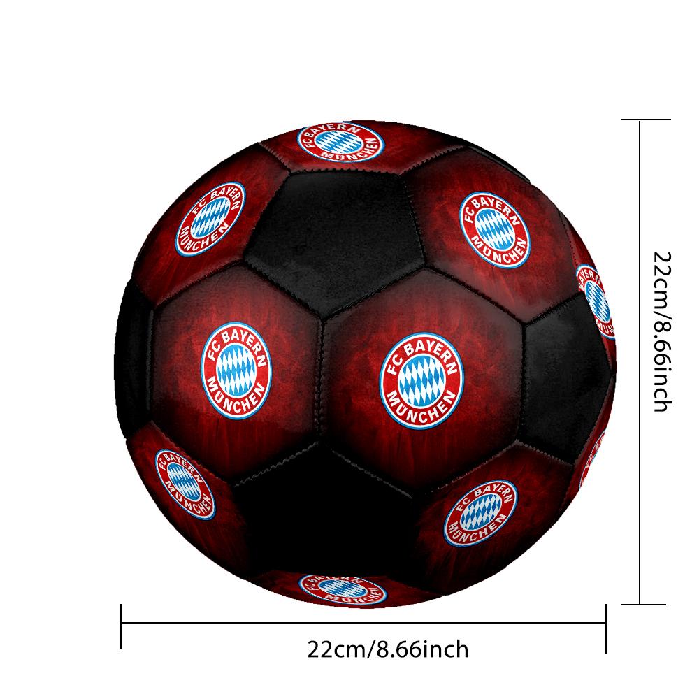 FC Bayern München Soccer Ball Colorful All Ages Machine Stitched PVC Competition Ready Durable High-Bounce