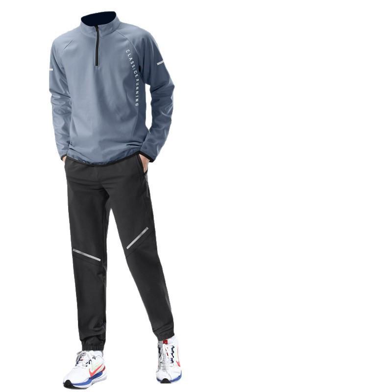Mens Quick-Dry Running Set Gym Workout Compression Pants Long Sleeve Top Sportswear Cycling Jogging Fitness Training
