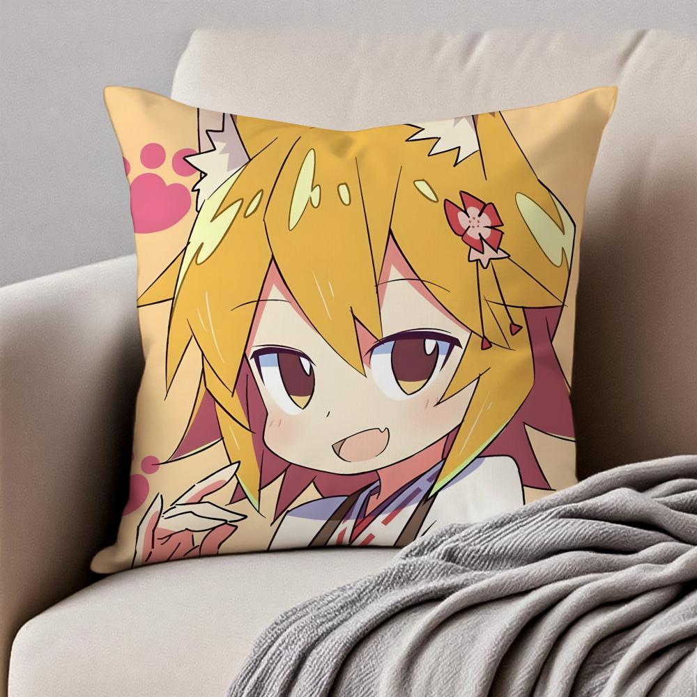 Fashion TThe Helpful Fox SenkoSanS Cartoon Cushion Cover Pillowcase Antidustmite Invisible Zipper Short Plush Sofa Cushion