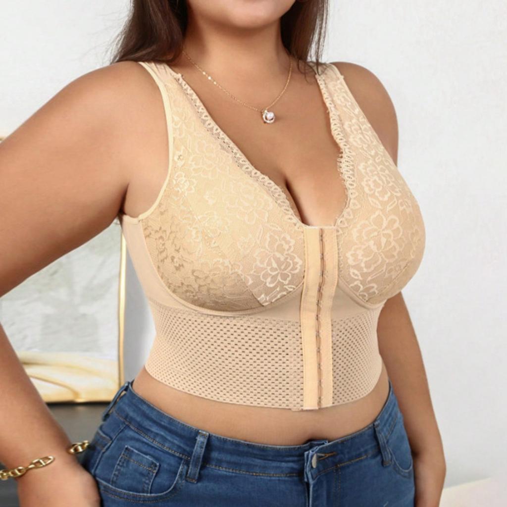 Women's Body Shaping And Slimming Zipper Shapewear, Enhanced Version, Three- Button, And Lifting, Lace Hollow Out Breathable