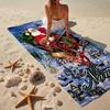 Custom Name Ultra-Soft Beach Towel with Christmas Santa Claus Theme,Ideal for Pool - Camping, Diving - Perfect Travel Essential, Vibrant Beach Towel.
