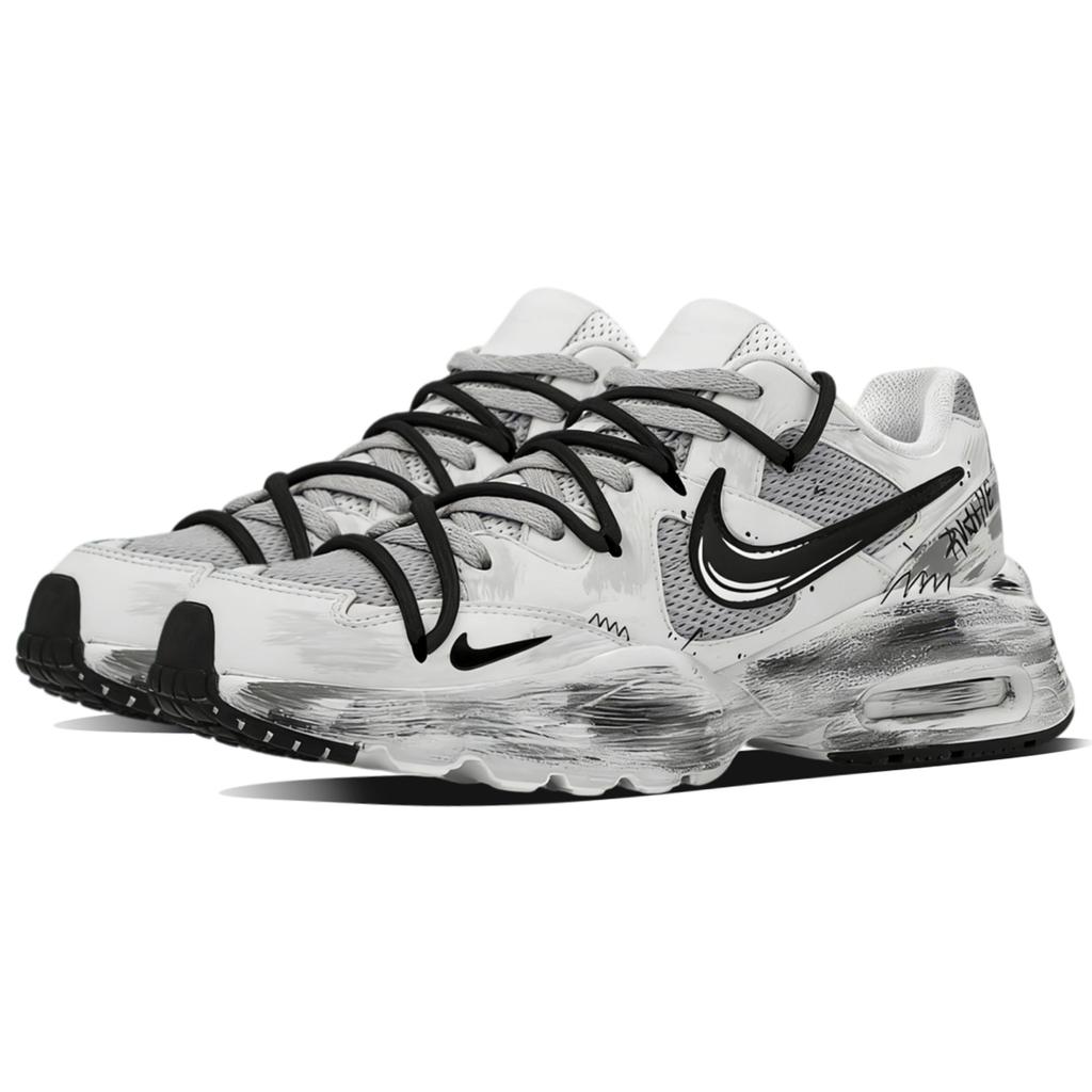 Nike Air Max Fusion Leather, Mesh Height Increasing Slip Resistant Low top Running Shoes Unisex Black White CJ1670-102(Team901-)