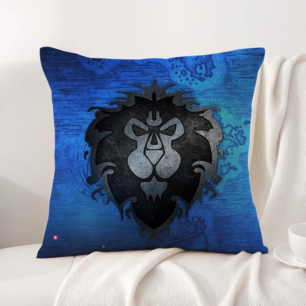 Warcrafts Of World W-Wow Game Cushion Cover Summer Coolness Linen Fabric Double-Sided Printing Pillow Case Sofa Home Decor Gift
