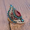 European and American Bohemian Ring Gold-plated Retro Women's Niche Light Luxury High-end Exaggerated Gemstone Ring Decoration