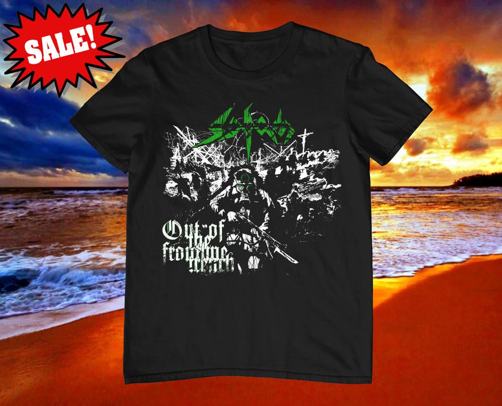 

Sodom Out of the Frontline Trench Cotton Black Full Size Unisex Shirt MM598 Unisex T-Shirt XXXL