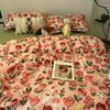 Candy House Cute Girl Heart Washed Cotton Four-piece Dormitory Single Quilt Set Three-piece Sheet Set