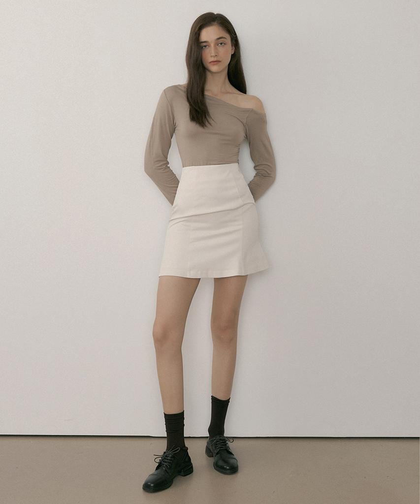 Riorg Mor Bell Flare Mini Skirt Cream