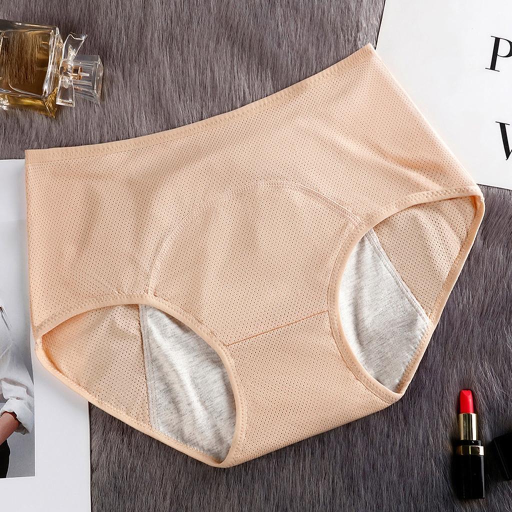 3PC Leak Proof High Waist Underwear Women Breathable Soft Fabric Comfortable Fit Full Coverage Briefs