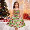 Children's Fashion Casual Christmas Print Off-Shoulder Punk Vintage Dress