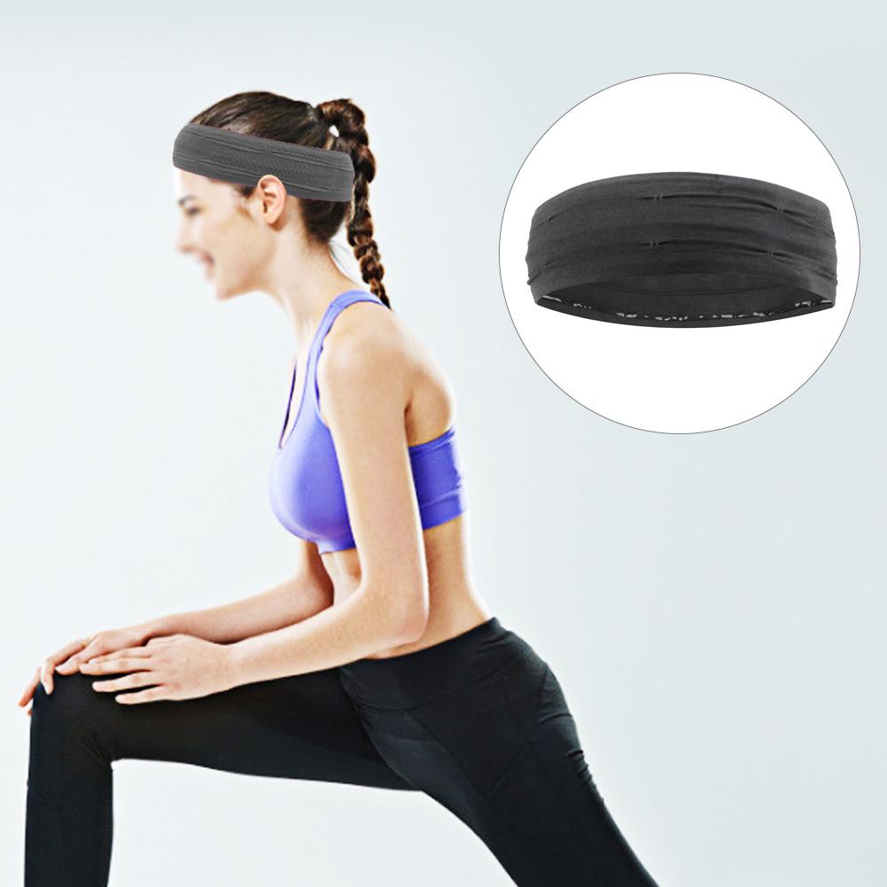 Elastic Sport Headbands Absorbent Sweatbands Hair Bands for Yoga Running Fitness Gym AccessoriesGray