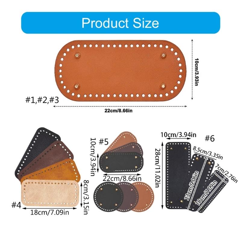 Bag Bases for Crochet 22x10cm 8x18cm Crochet Bag Bottom Bases Leather Bag Bottom Oval Round Rectangle Bottom Bag Bases