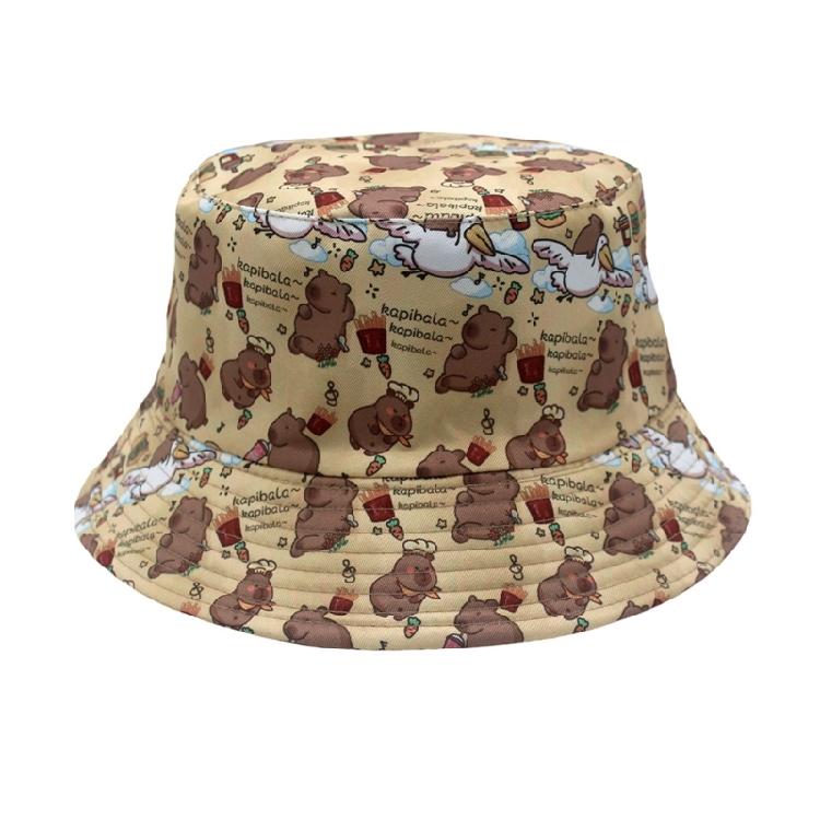 

Eye Catching Capybara Bucket Hat Outdoor Sports Hat Stylish Streetwear Hat for Both Men and Women