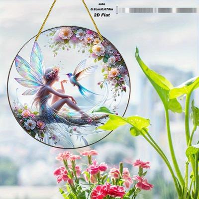 2D Flat Acrylic Hummingbird and Fairy Decoration, No Need for Batteries/electricity, Unique Indoor/outdoor Decoration, Multi-purpose Tradit