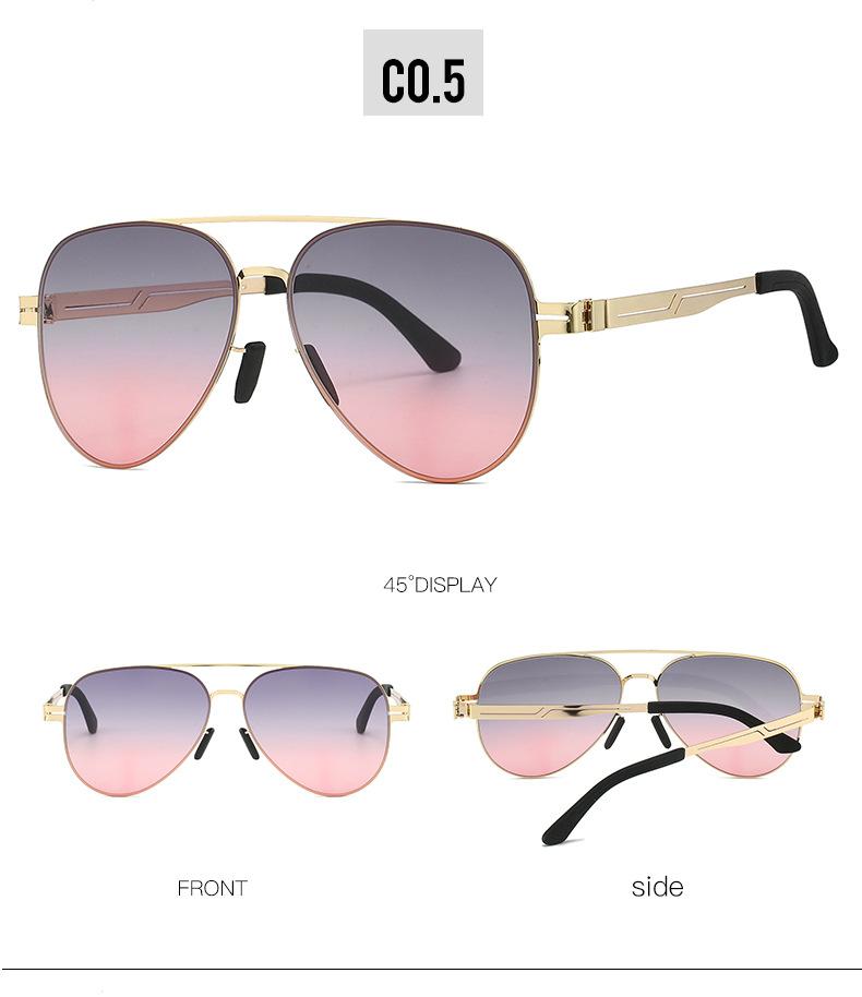 Classic Big Frame Pilot Sun Glasses Fashion Gradient Sunglasses For Men Design Anti-Reflective Uv400