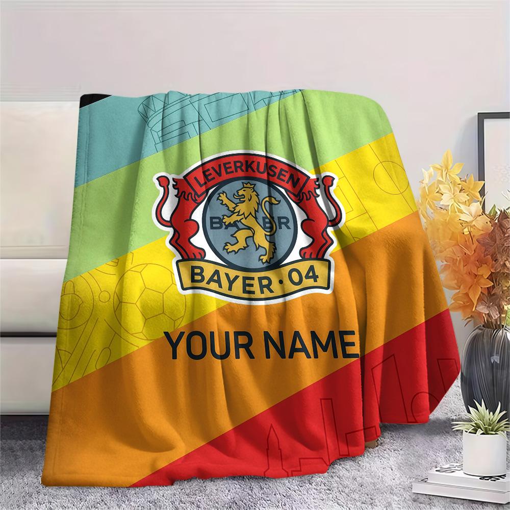 Custom Name Bayer Leverkusen Flannel Blanket, High Quality Comfortable for All Seasons, Home Decor, Warmth and Comfort