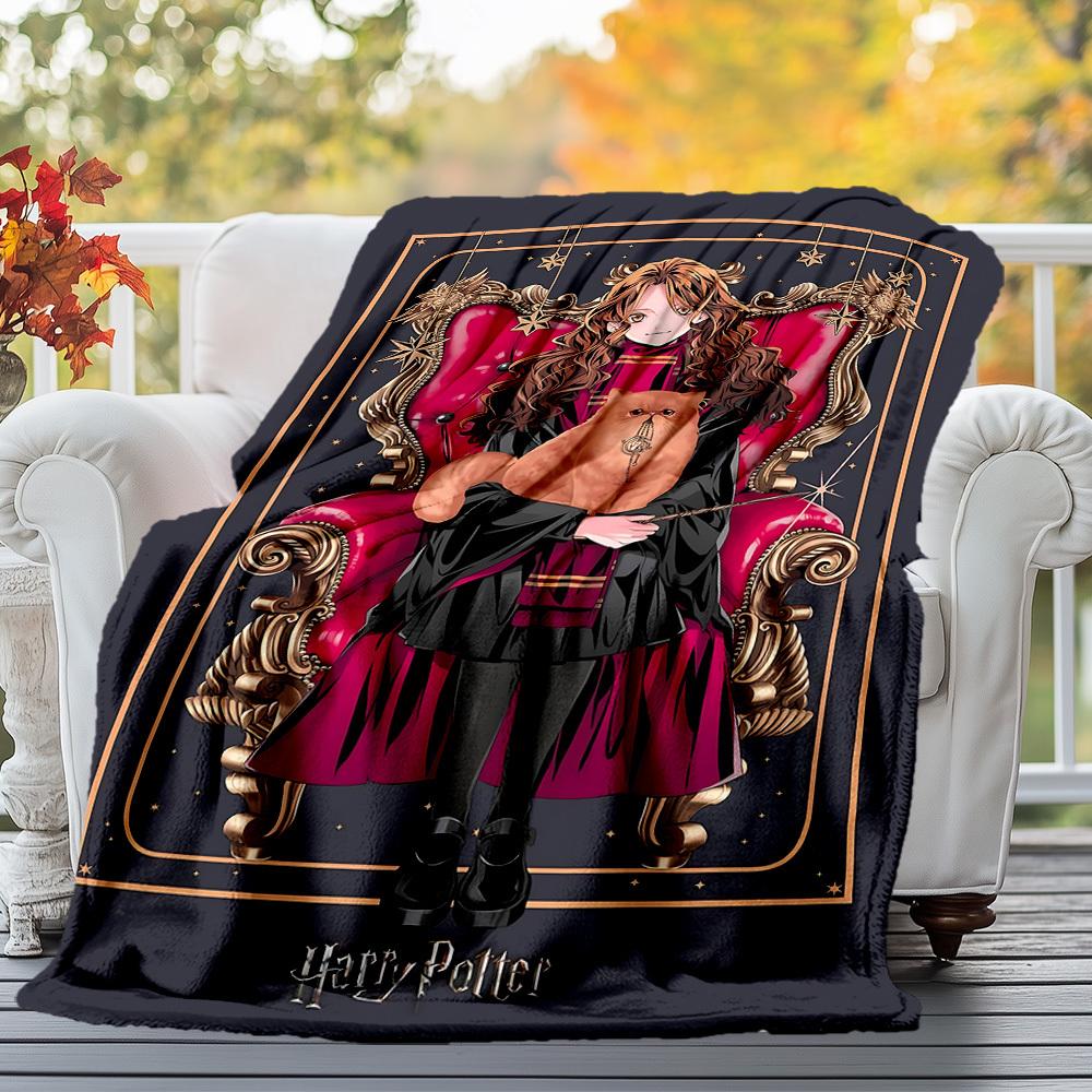 1pc Harry Potter Cat Throne Outdoor Flannel Throw Blanket All Season Soft Warmth,Home Decor 1031183