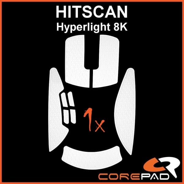

Corepad Soft Grips Лента для захвата для HITSCAN Hyperlight 8K Wireless 1 комплект Мягкая полимерная резина (белый) белый
