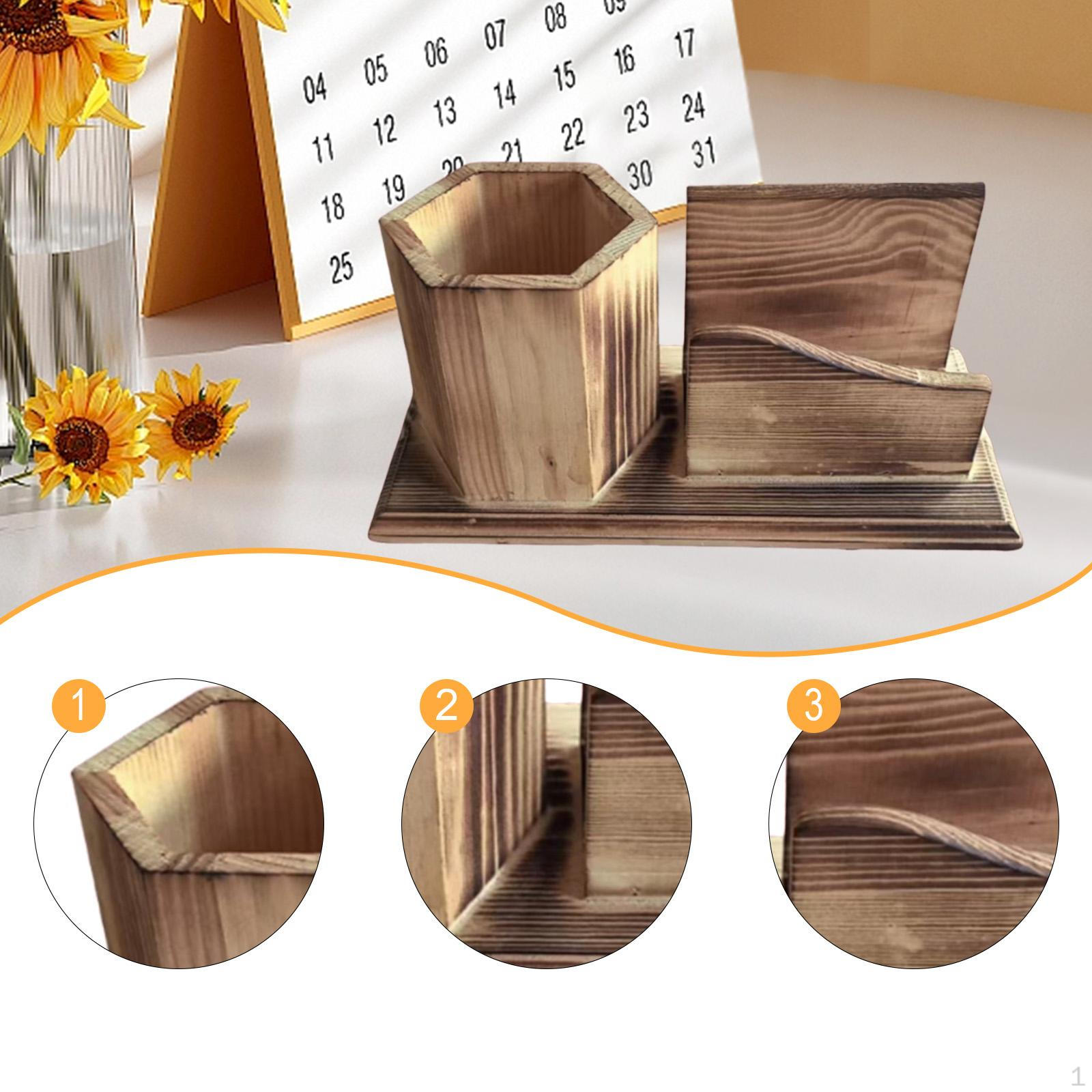 

Подставка для визиток на стол, держатель для ручек, подарок, дерево, настольный органайзер, многоцелевой для дома, столешницы