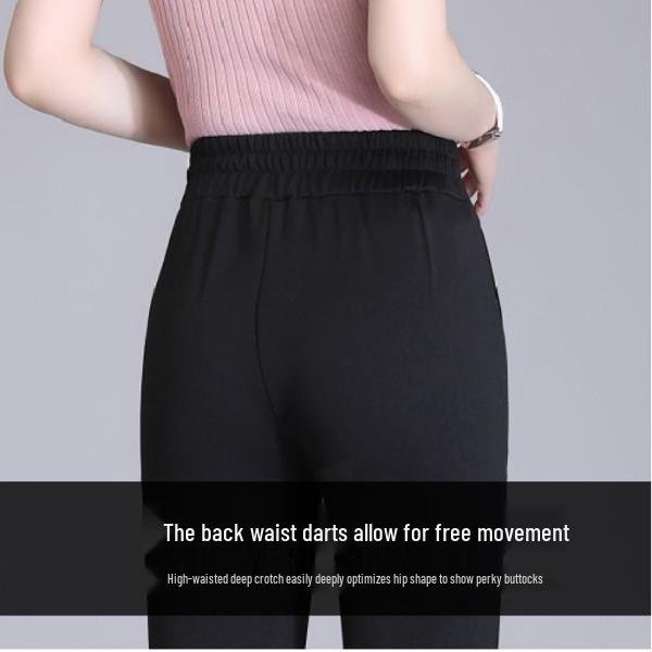 Women's High-Waisted Micro-Flare Pants: Stretchy, Slimming, Plus Size, Versatile, Drapey, Body-Hugging, Leg-Lengthening, Spring/Autumn Style.