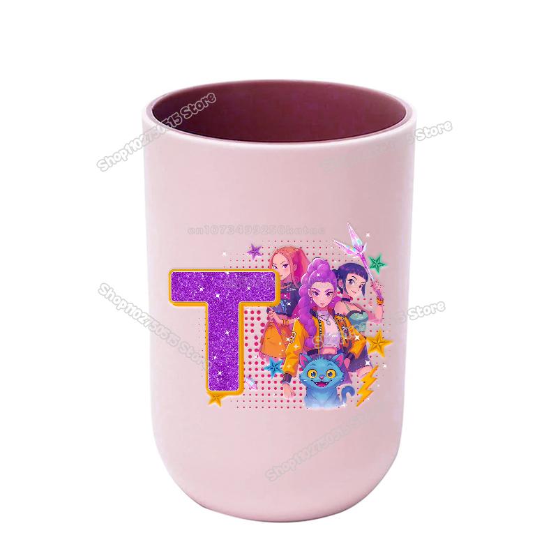 KPop Dämonenjäger Buchstabe A-Z Kinder Zahnbürstenbecher Rumi Mira Zoey Mädchen Mundspülbecher Trinkbecher Badezimmer Zahnbürstenhalter