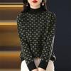 Fashion Vintage Women Half High Collar Sweater Autumn Winter Bottoming Korean Long Sleeve Versatile Casual Knit Pullover Tops
