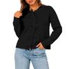 Women's Trendy Color Knit Cardigan with Neck for Casual Everyday Wear
