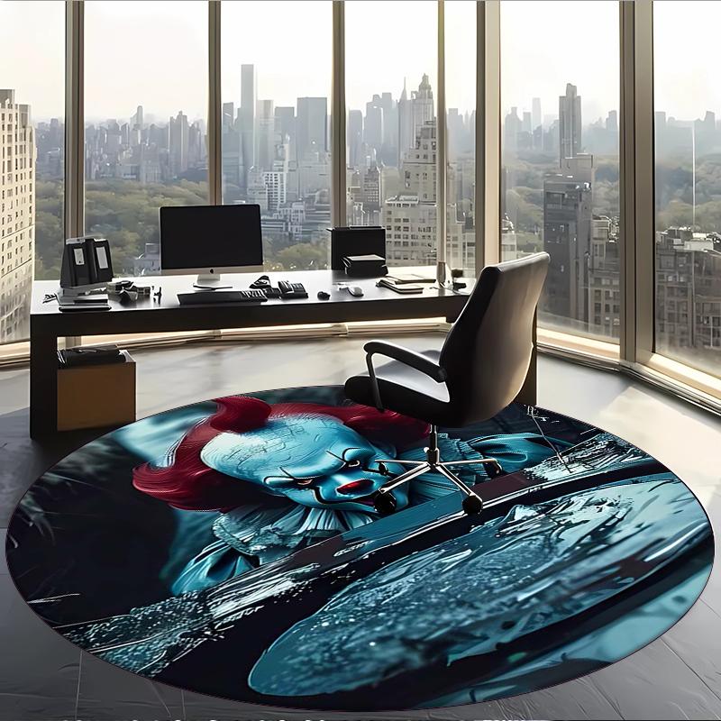 Pennywise (5) Round Office Rug Decorative Floor Rug for Office Bedroom Living Room and Home Space