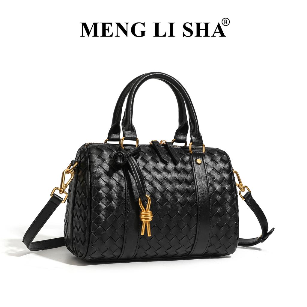 New High-end Retro Woven Bag for Commuting, Simple and Versatile, One Shoulder, Crossbody, Hand-held, Boston Pillow Bag