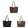 College Student Tote Bag Pu With Zipper Closure For Daily Use