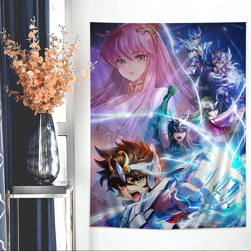 Japanese Hot Anime SSaint Seiya Cartoon Tapestry Art Science Fiction Room Home Decor Wall Hanging Sheets