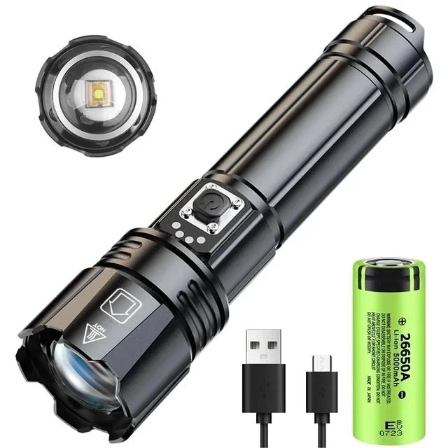 Most Powerful LED Flashlight Rechargeable Torch Lighting 1500M Tactical Lantern Ultra Bright Flashlight With Usb Rechargable