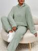 Women's Plush Hooded Suit Casual Long,sleeved Sweatshirt And Pants Two,piece Suit