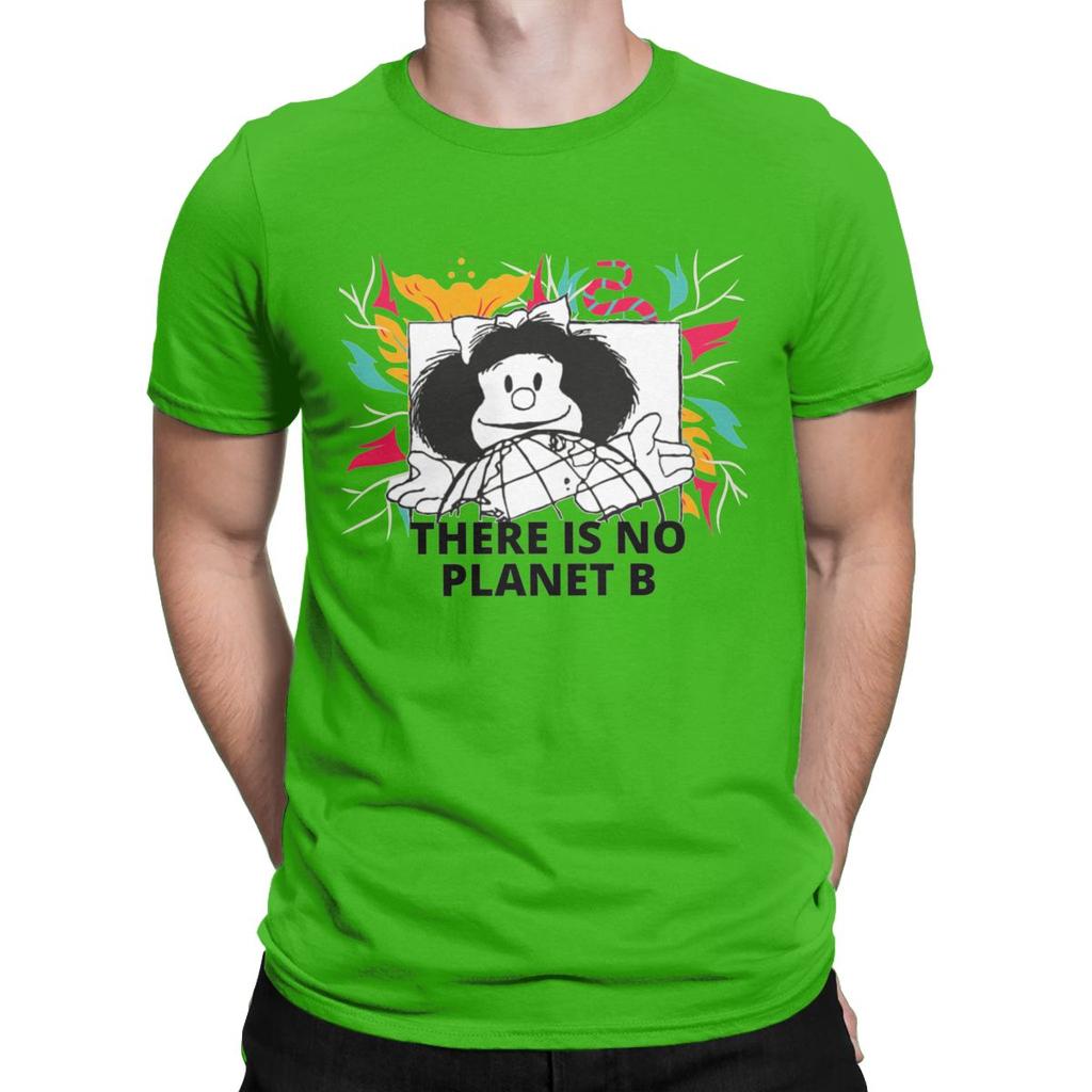 Mafalda There Is No Planet B T Shirt Men 100 Cotton Funny T Shirt Round Collar