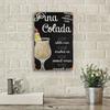 1pc Vintage "Pina Colada Recipe" Metal Tin Sign - 8x12in Retro Cocktail Ingredient Wall Art, Easy-Hang for Home/Bar/Cafe