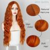XINRAN Pelucas de cabello ondulado largo, color naranja medio y negro, fibra sintética resistente al calor para mujeres, cosplay