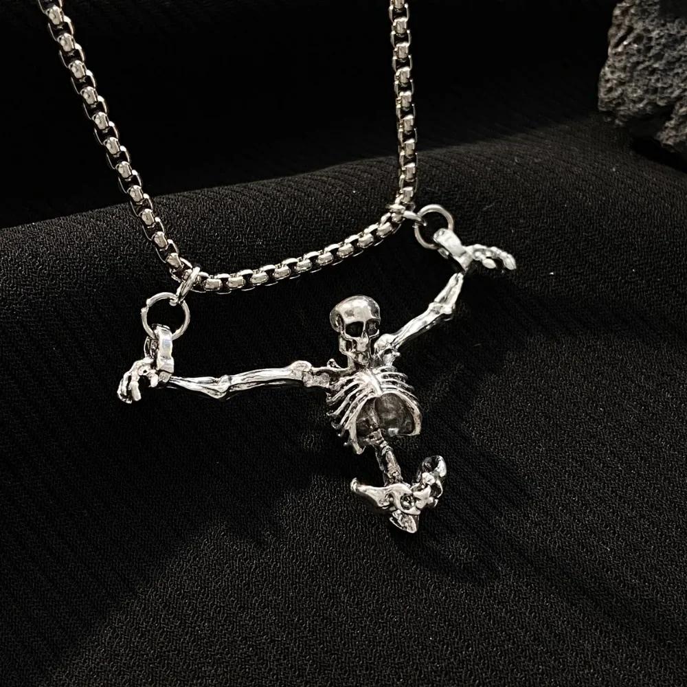 Punk Hip Hop Skull Pendant Necklace for Men Women Vintage Gothic Punished Man Design Fashion Hip Hop Jewelry