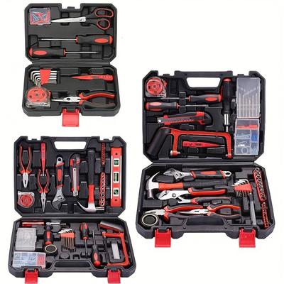 Hand Tool Set Household Repair Hardware Tool Kit with Hammer Screwdriver Pliers Tape Measure for Home DIY Maintenance