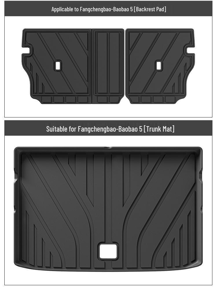 Eco-Friendly TPE Floor, Trunk, and Seat Back Mats for 2023-2025 Fangchengbao 5 Models