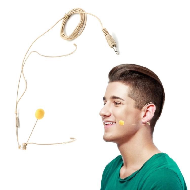 Headset Headworn Microphone Double Earhook Headworn Mic 3.5mm Thread Straight Head Microphone for Stage Performances