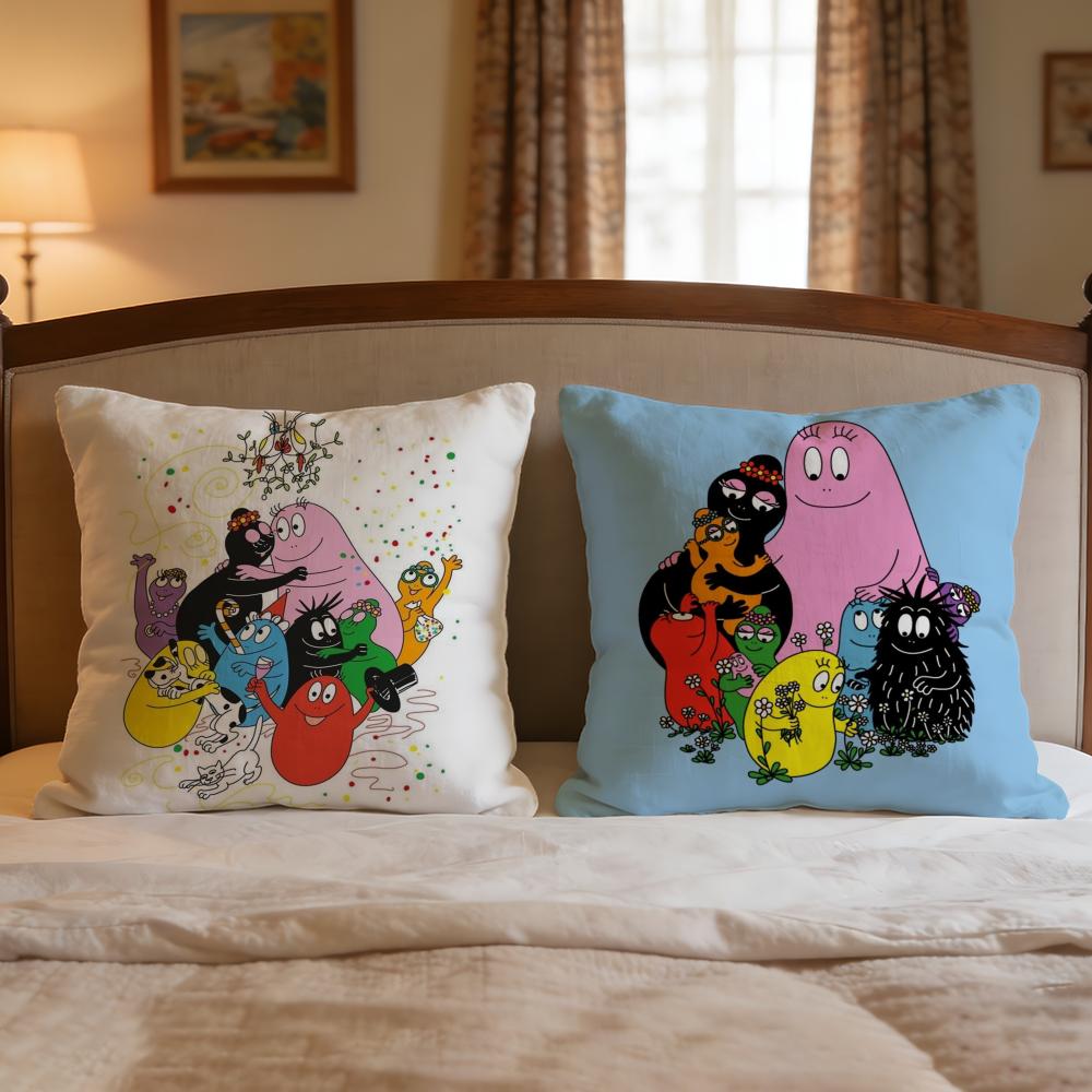 Cartoon Barbapapa Cushion Cover 1Pcs Decorative Covers Soft Cushion Case For Sofa Couch Decor 40X40 45X45 Pillowcases