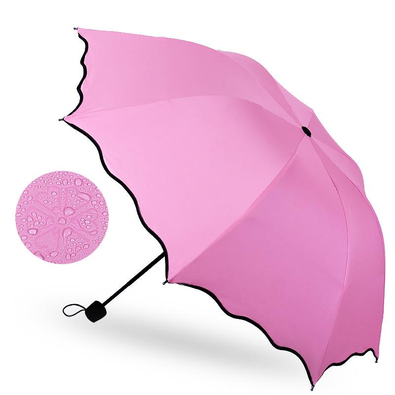 Water-Activated Blooming Three-Fold Umbrella with Sun Protection and Custom LOGO