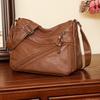 Single Shoulder Mother Bag New Simple Washed Leather Soft Leather Medium Women's Bag Messenger Bag Large Capacity Women's Bag