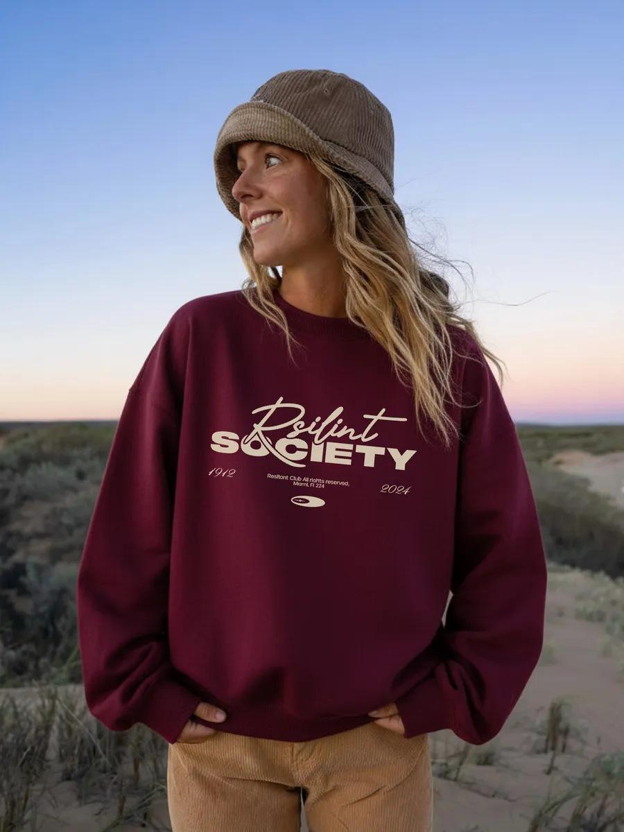 Autumn and winter fashion casual popular printing American comfortable outer wear versatile sweater women XXXL 2590₽