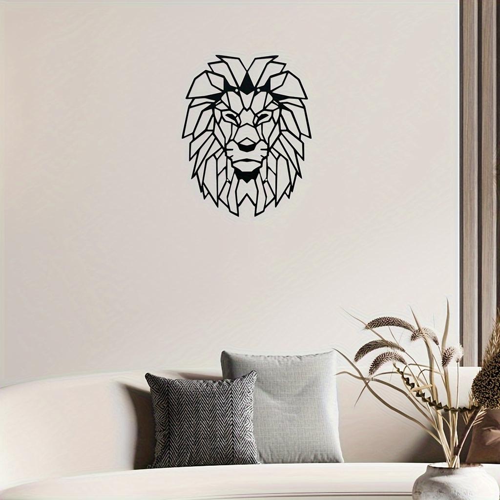 Abstrakte Kreative Schwarze Tier Löwe Eisen Wanddekoration Eisen Wandskulptur Heim Hängende Dekoration Dekoration