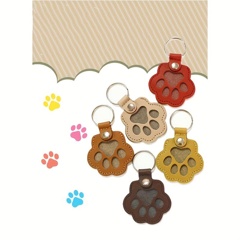 Pet Hair Clipper Storage, Dog Paw Keychain, Memorial Box, with Funeral Hair Storage for Pets, Leather, Pawprint Design Storage