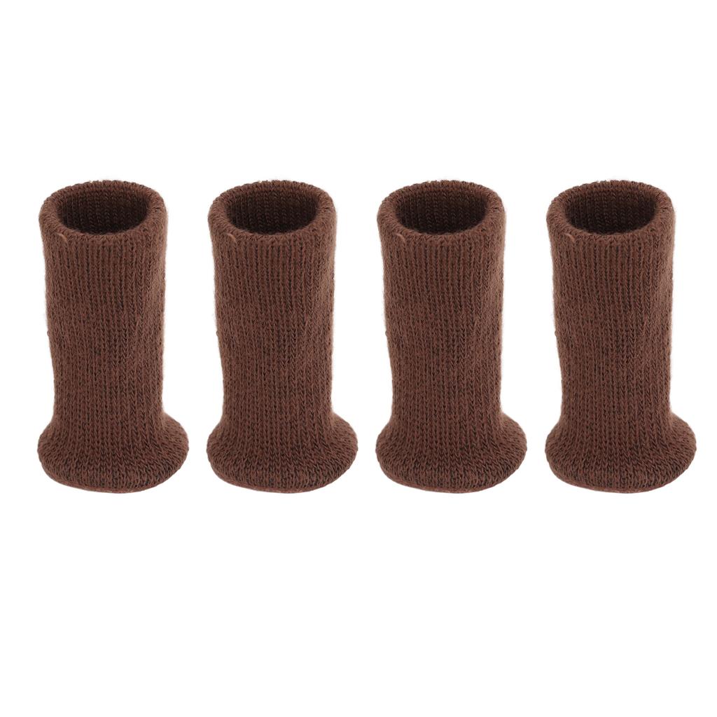 4Pcs Furniture Leg Socks Covers Mute Non Slip Wear Resistant Knitted Chair Leg Floor Protectors